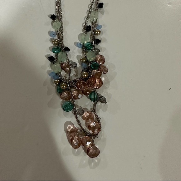 Talbots NWT Multicolor Beaded Statement Necklace Women's Layered Chain Jewelry - Picture 3 of 5